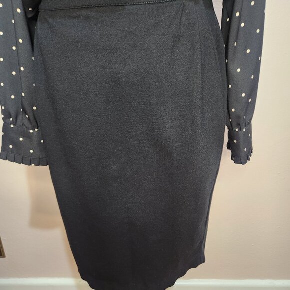 J Crew Black Pencil Skirt Pockets Zipper Pleated Back Work Office Career Size 6 - Picture 5 of 12